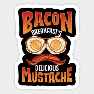 Funny Bacon Breakfast's Delicious Mustache Bacon Egg Gift Sticker